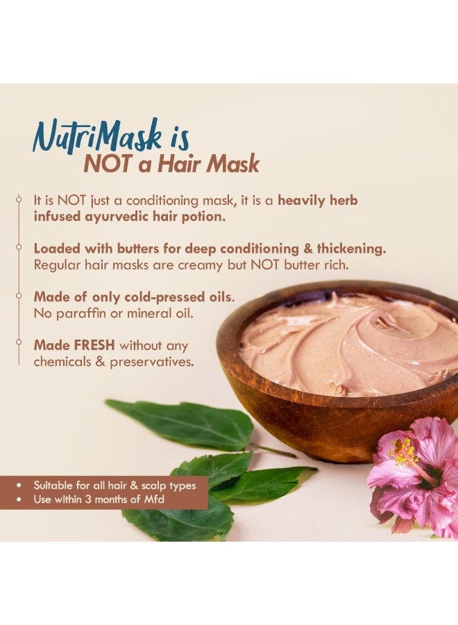 Nat Habit Five Oil Hibiscus Nutrimask-Hair Mask For Growth, Conditioning, Smoothening, Strengthen & Shine, Suitable For All Hair & Scalp Types (Pack Of 4 X 40 Grams) - Image 3